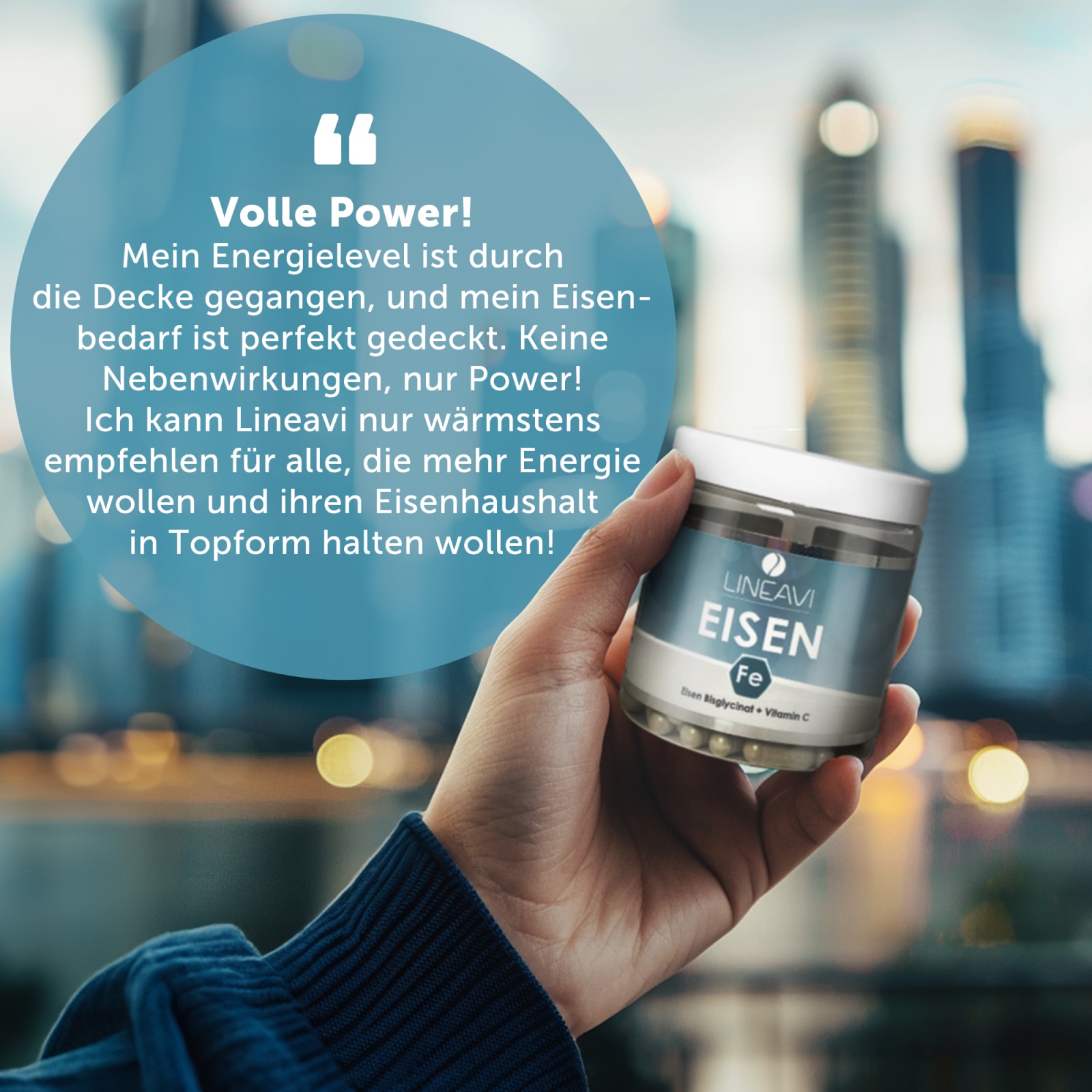 LINEAVI Eisen Bisglycinat + Vitamin C (120 Kapseln)