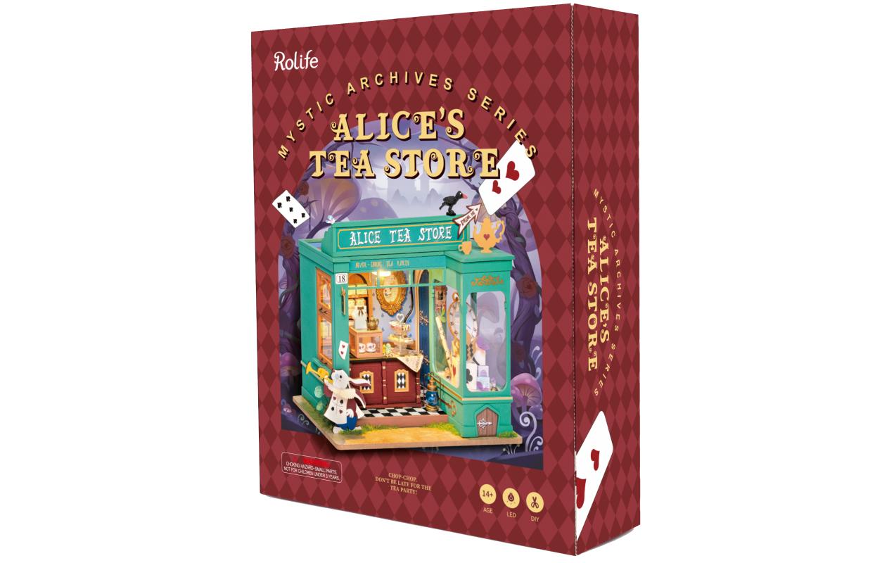 Bausatz Alices Tea Store3D-Puzzle aus lasergeschnittenen Holzteilen