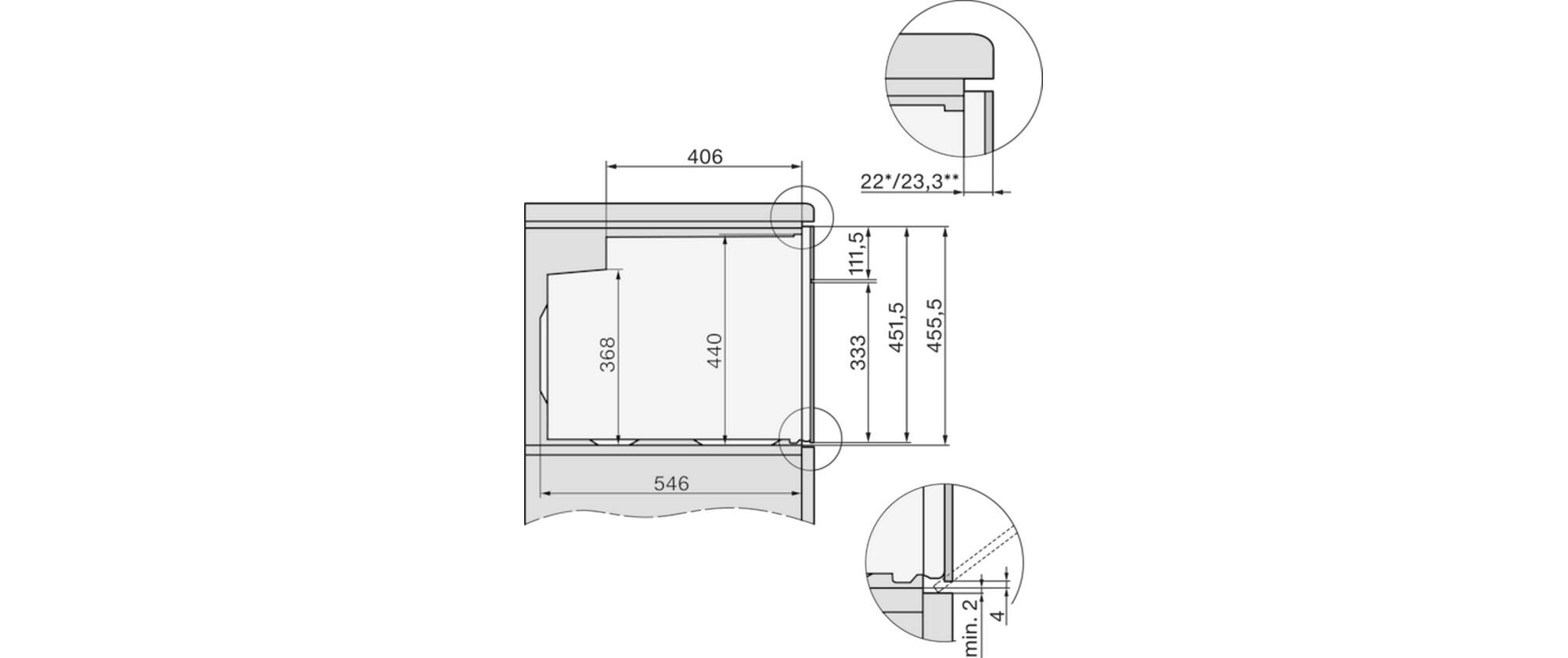 Einbaubackofen H 7440-60 BPX Schwarz A++<br>Griffloser Kompakt-Backofen