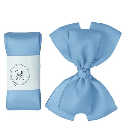 By Stær Taufband m. Schleife - Satin - Double Bow - Hellblau