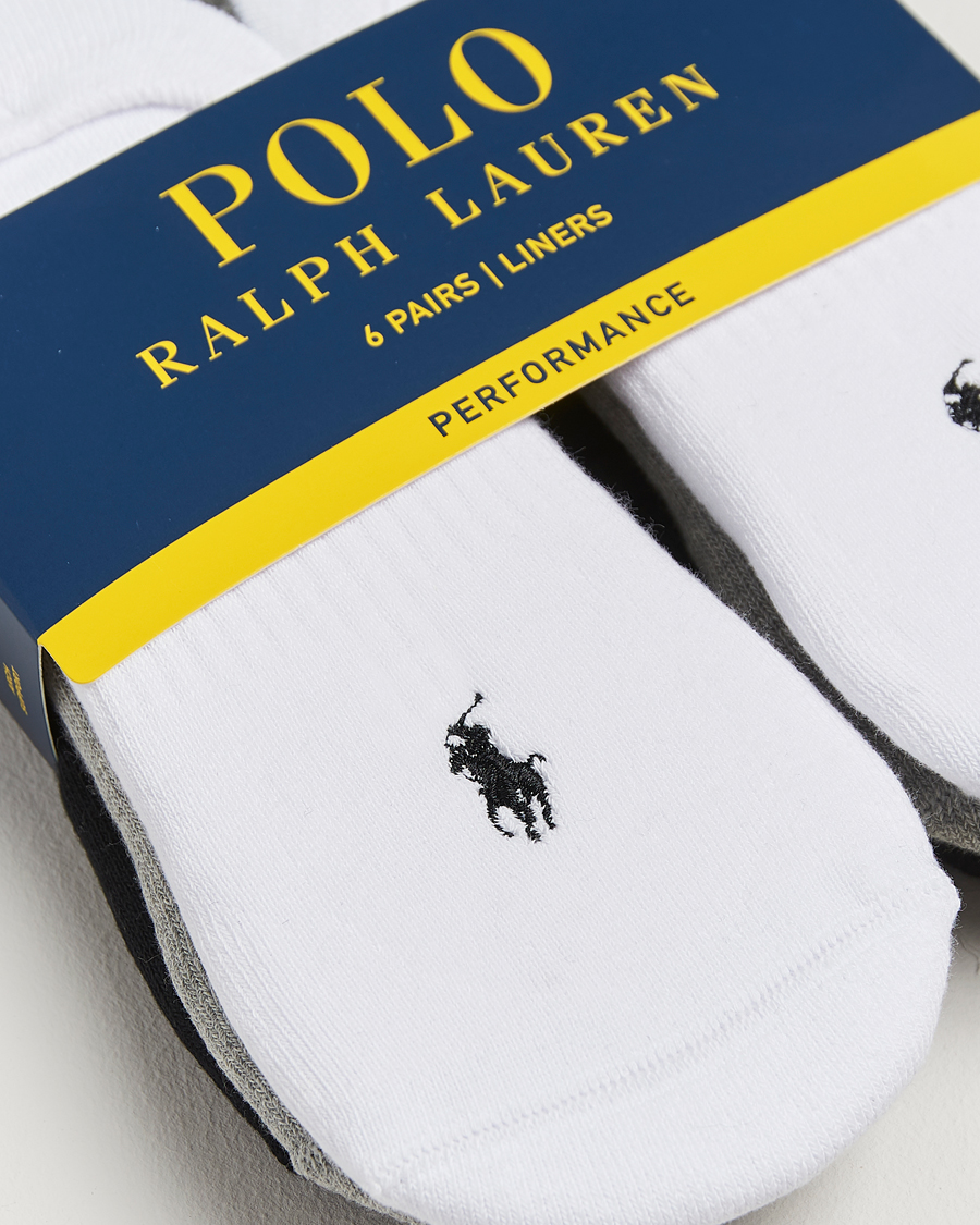Polo Ralph Lauren 6-Pack No Show Big Pony Pony Socks Black/White/Grey