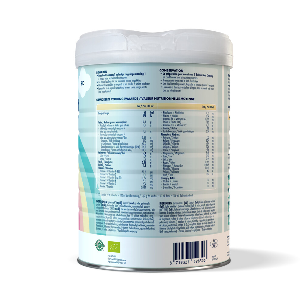 Pure Goat Geitenmelk 1 Zuigelingenvoeding800 gr