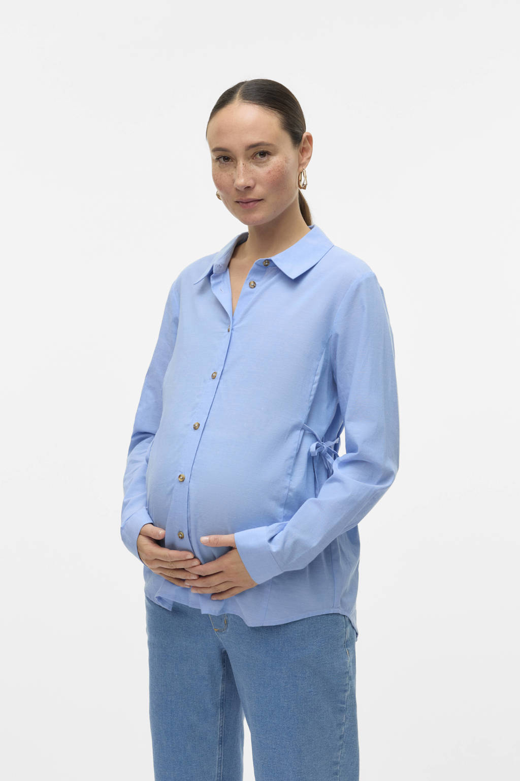 MAMALICIOUS zwangerschaps blouse blauw