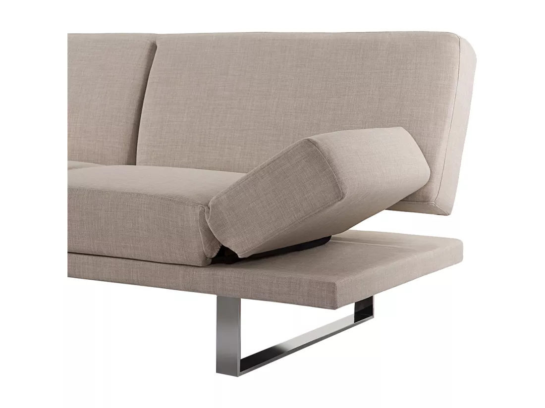Canapé convertible 2 places en tissu beige YORK