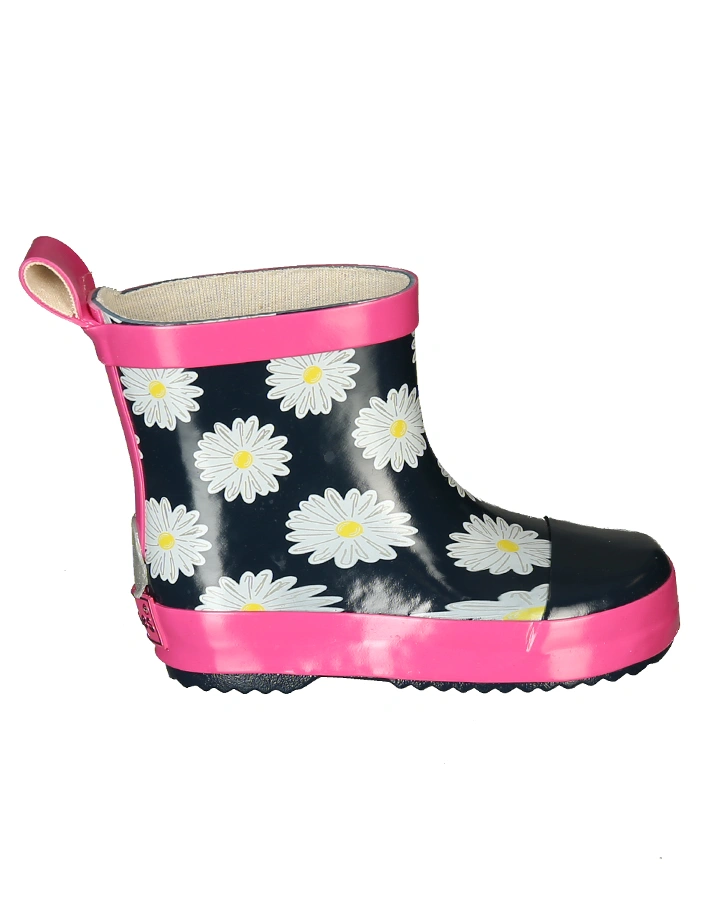 Gummistiefel MARGERITEN in dunkelblau/pink