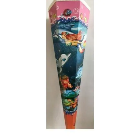 Goldbuch Schultüte Meerjungfrau mit Delfin mit weißem Tüll/Borde, 85 cm, 6 eckig