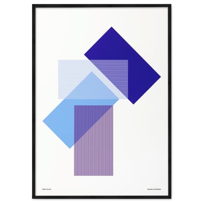 Druck Solids and Strokes, Blau