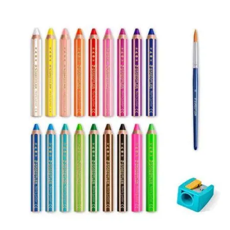 STAEDTLER® Noris® junior 140 Kindermalstift 3in1, 18 Stück mit Anspitzer