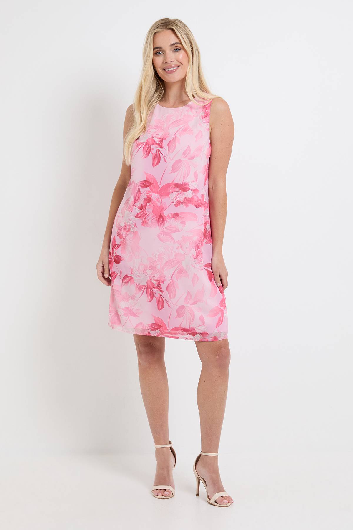 Wallis Robe Droite En Mousseline À Fleurs Sans Manches