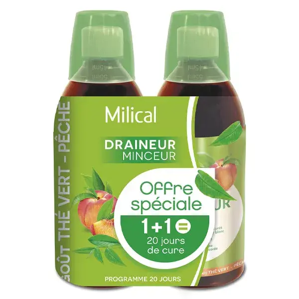 Milical Ultra Drenante Sabor Chá Verde - Pacote com 2 unidades de 500ml