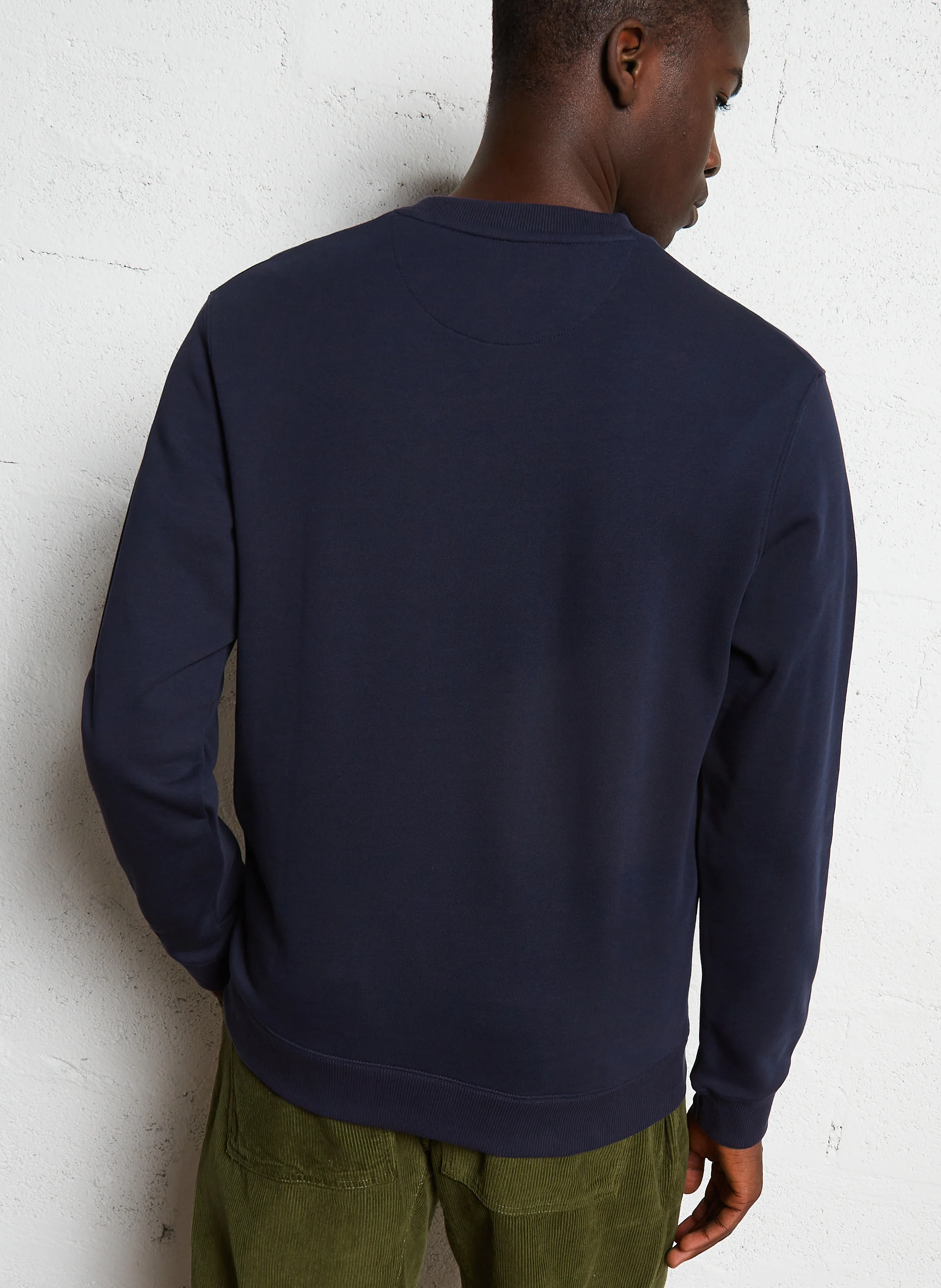 Sweat ample col rond en coton | Bleu