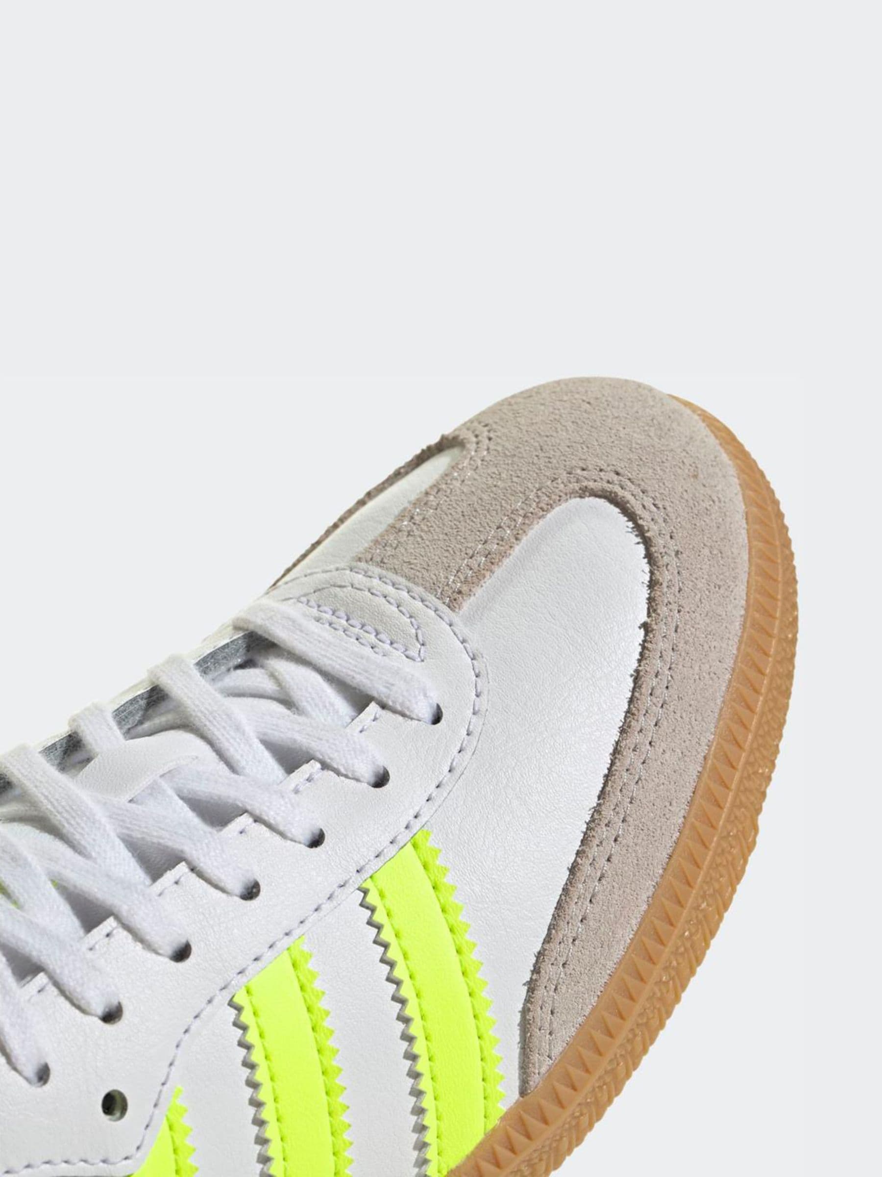 Wit/limoenkleur - adidas Originals Samba OG Junior Trainers