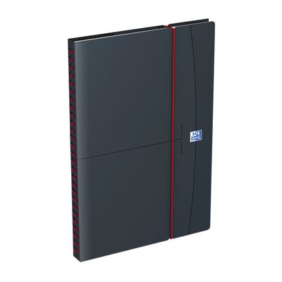 Agenda à élastique Office - 1 semaine sur 2 pages - 16 x 24 cm - gris/rouge - Oxford