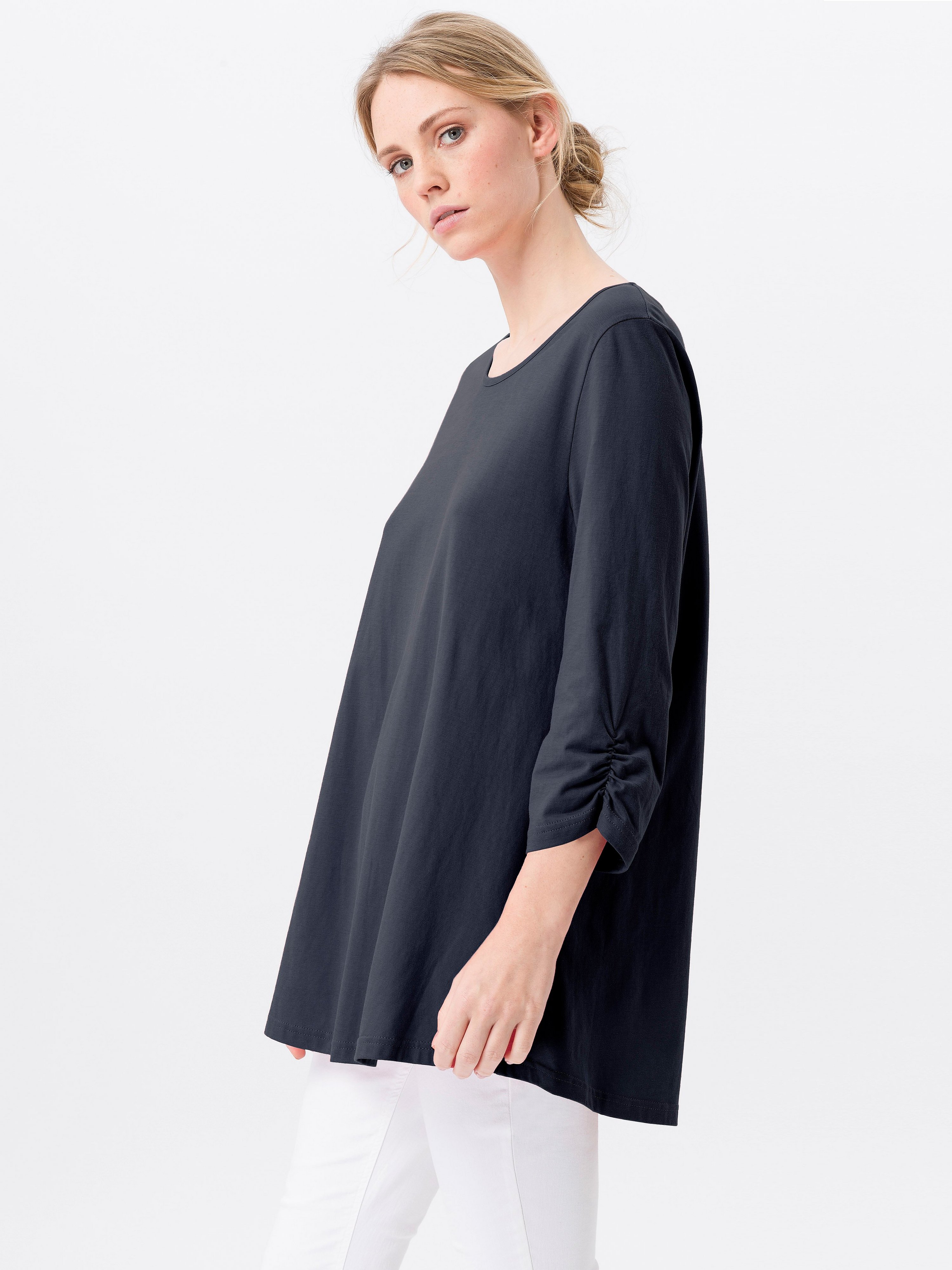 Rundhals-Longshirt