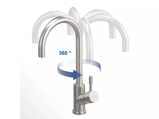 Robinet cuisine VILLEROY ET BOCH Umbrella acier massif
