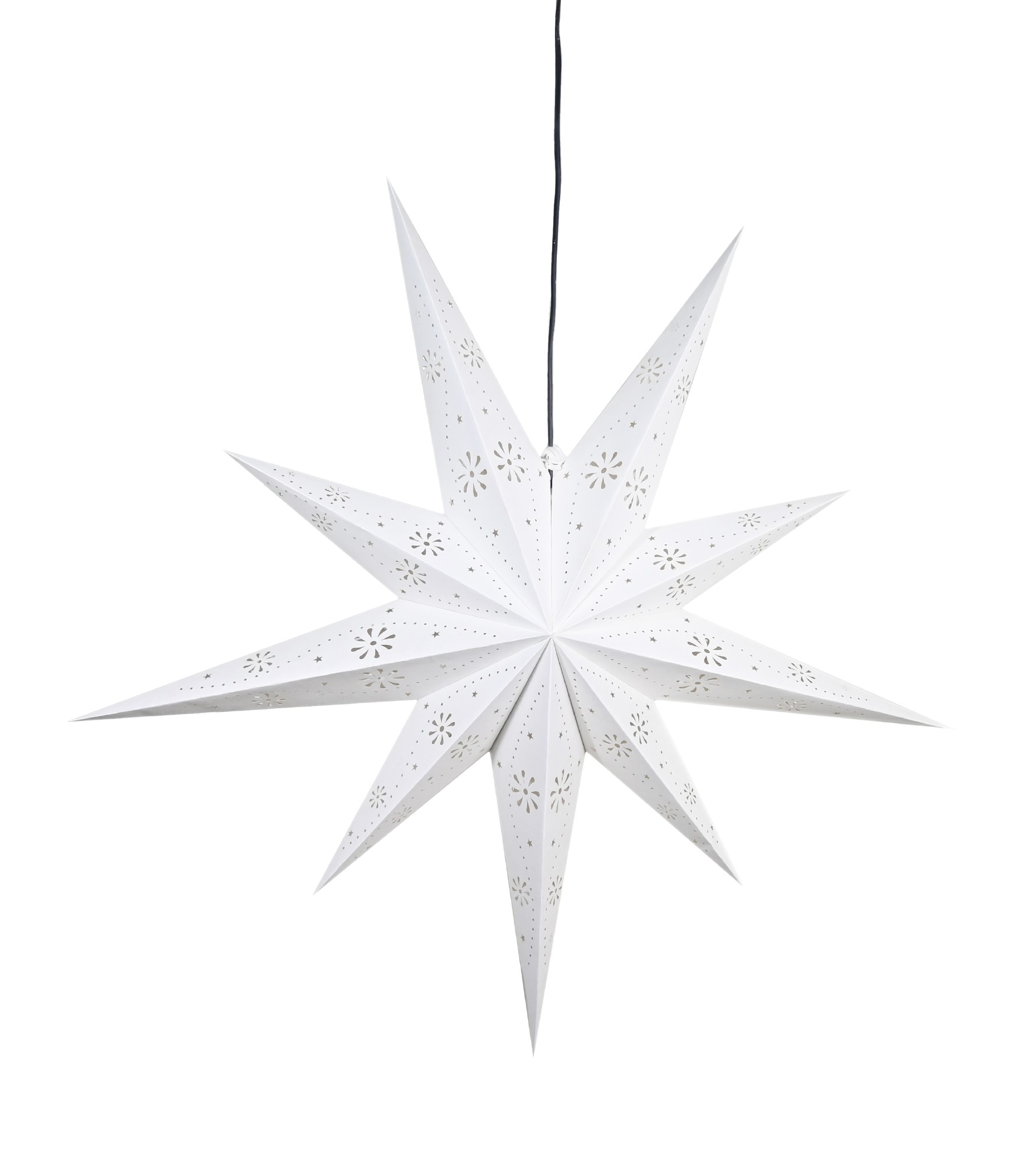 Papierlampe Stern 'Tamani', weiß, Ø 80 cm, T 22 cm von fischer's lagerhaus