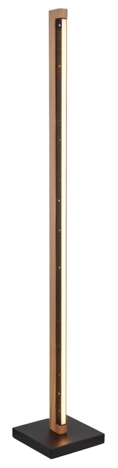 LED-Stehleuchte - Holz-schwarz - 113 cm
