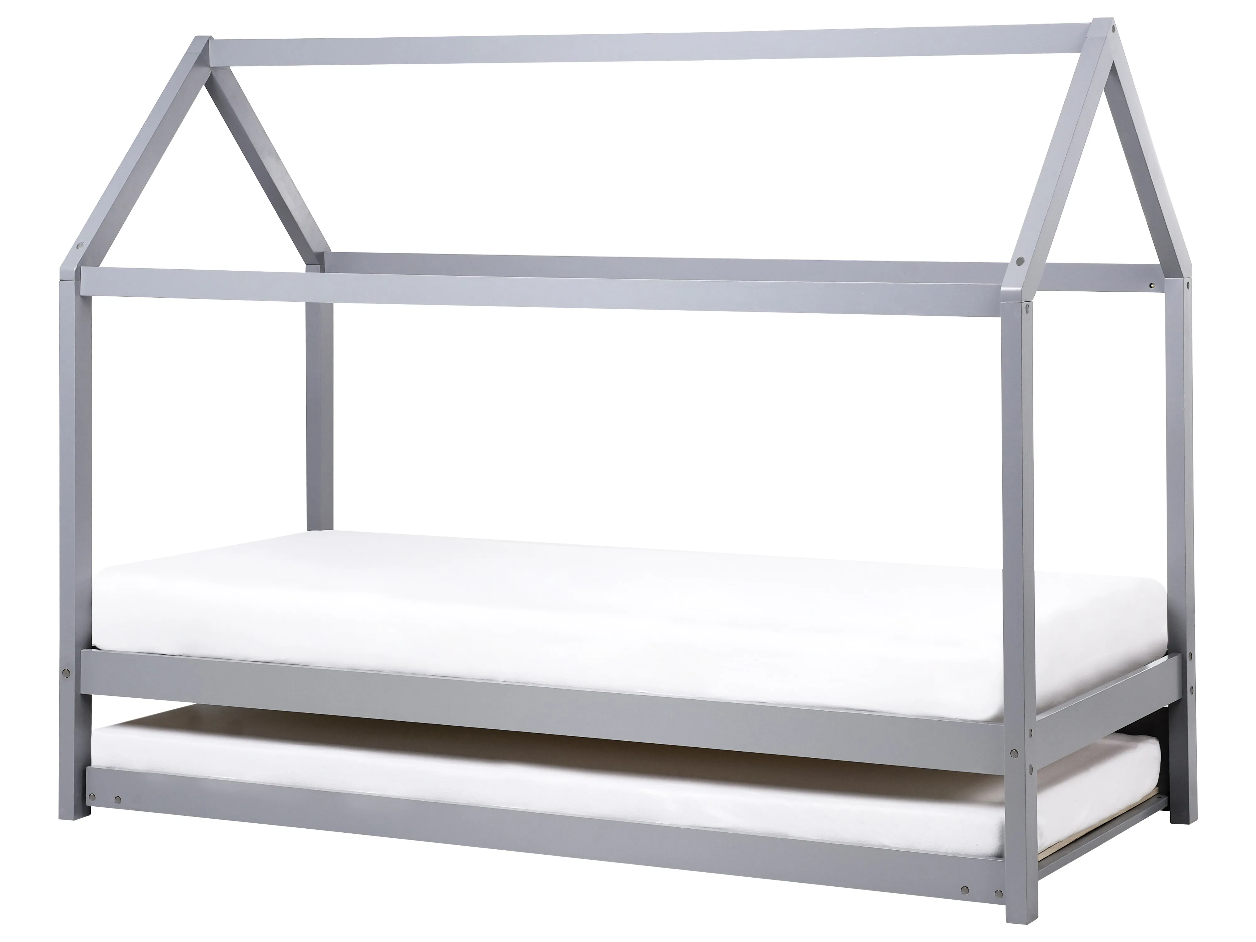Kinderonderschuifbed Dennenhout CRILLON 90 x 200 cm Grijs