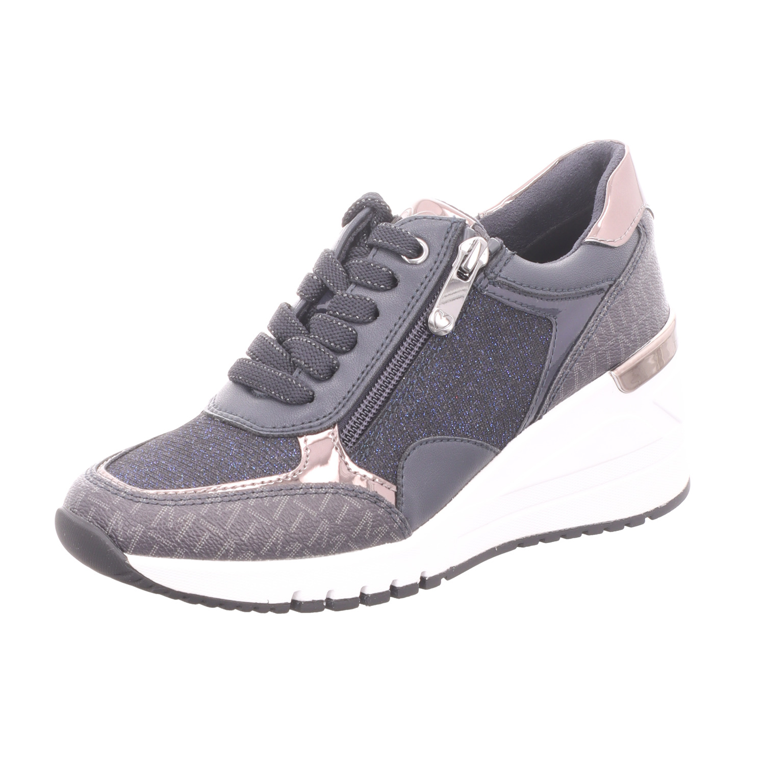 MARCO TOZZI Damen-Schnürhalbschuh Blau-Weiß
