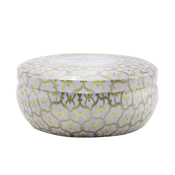 Voluspa 3 Wick Decorative Tin Candle - Suede Blanc  340g/12oz
