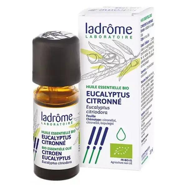 Óleo Essencial de Eucalipto Limão Orgânico Ladrome 10ml