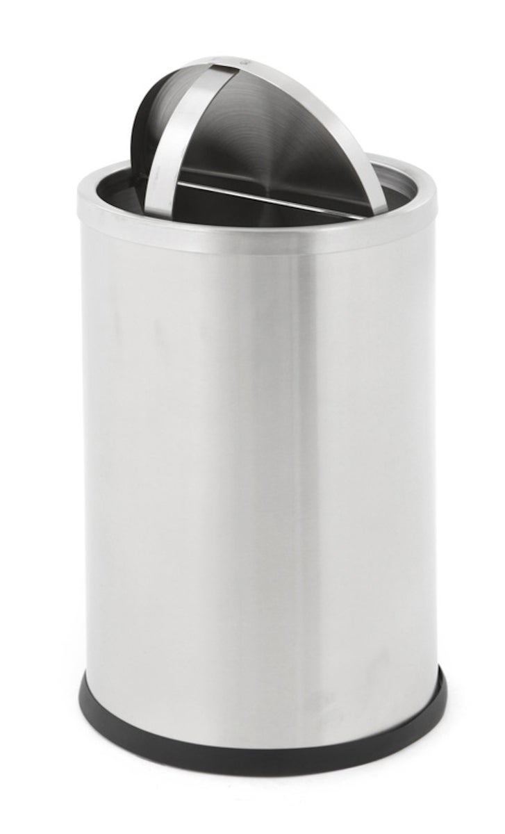 PROREGAL Dubbelwandige rechthoekige afvalbak van roestvrij staal 10 liter HxBxD 27,5 x 16,5 x 22,5 cm Zilver