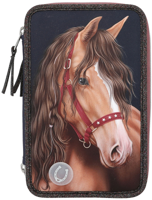 Miss Melody Trippelpennal med LED-lys Glitter Horse