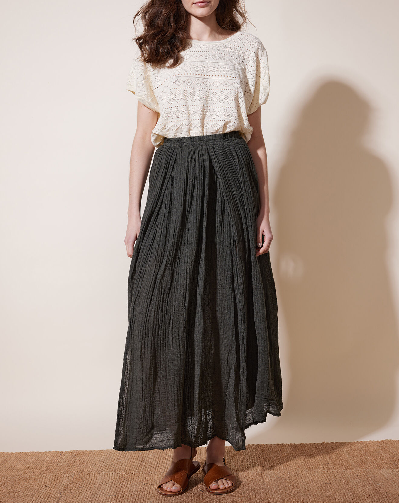 Louizon Jupe en Lin & Coton Yosaley carbonne