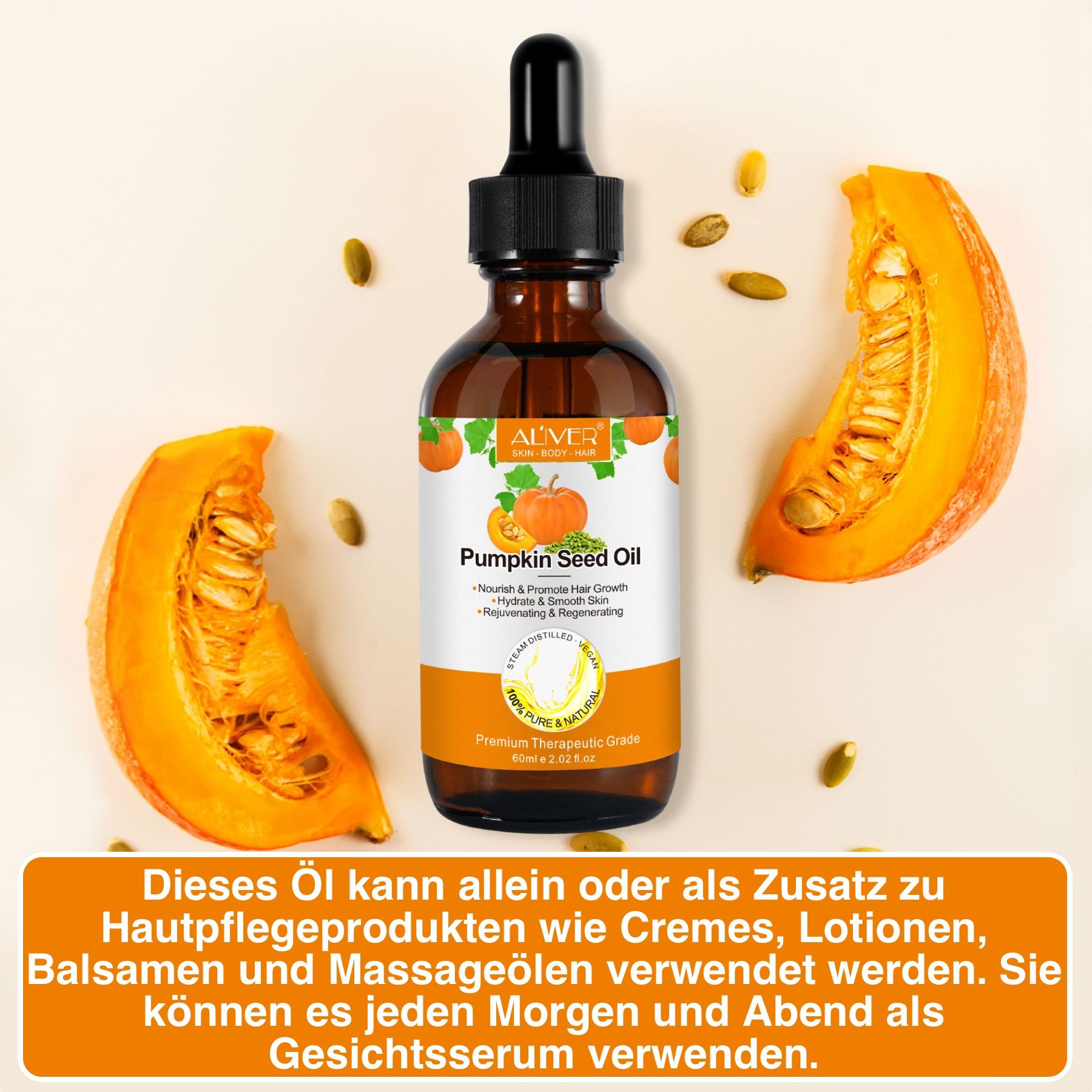 ALIVER Kürbiskernöl Haaröl für Haarwachstum