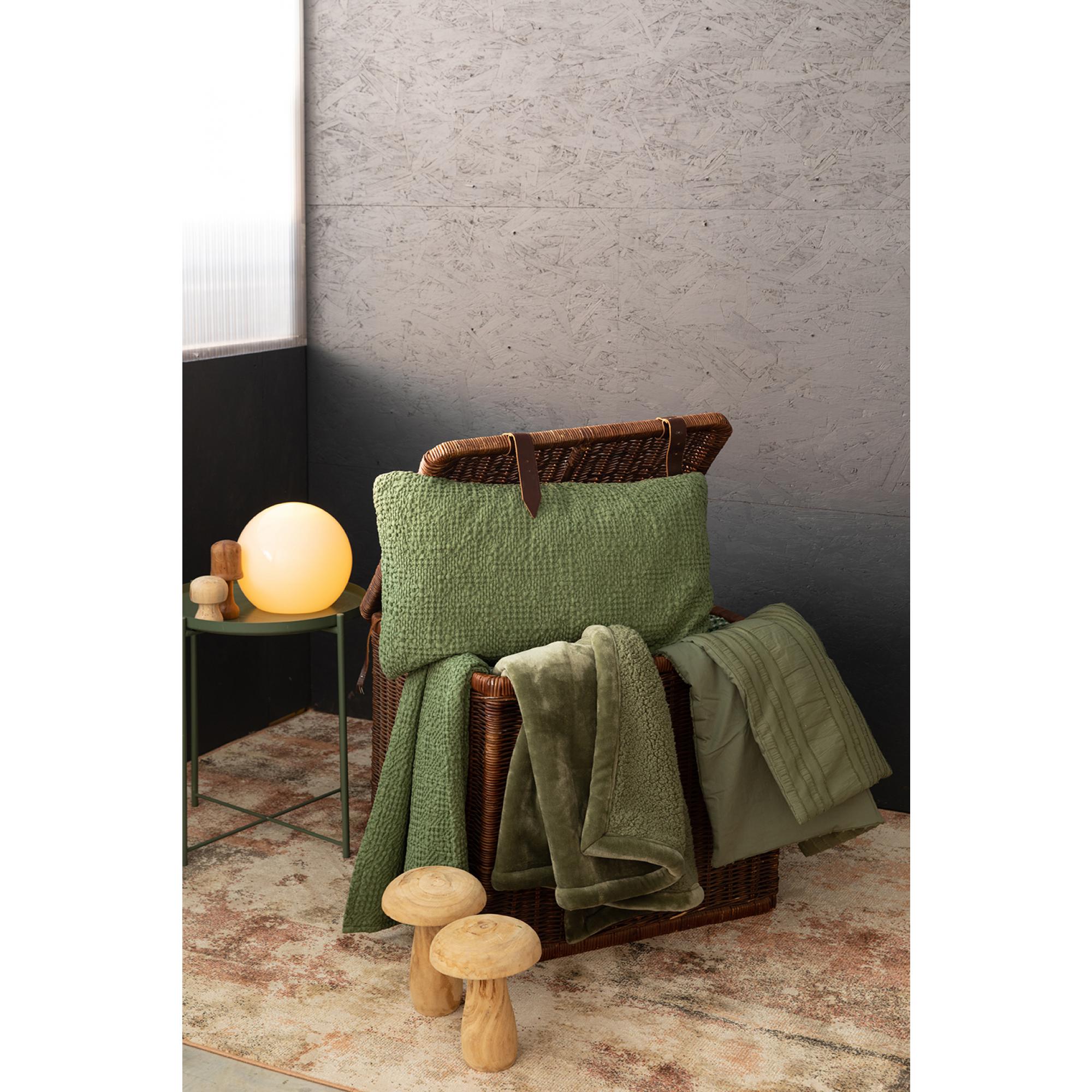 Jeté stonewashed tana amande 180 x 260 cm
