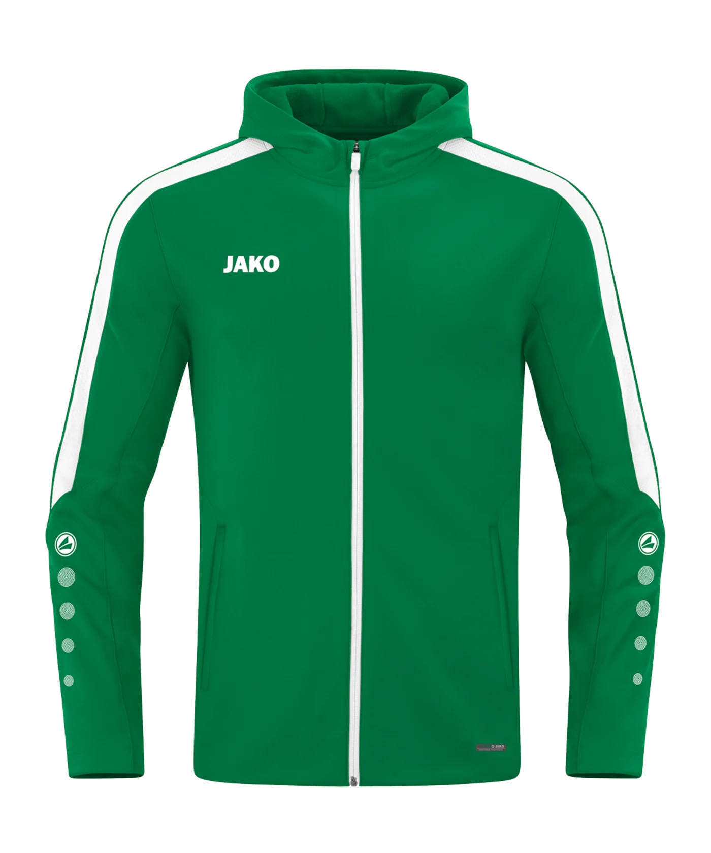 JAKO Power Kapuzenjacke Kids Grün Weiss F200