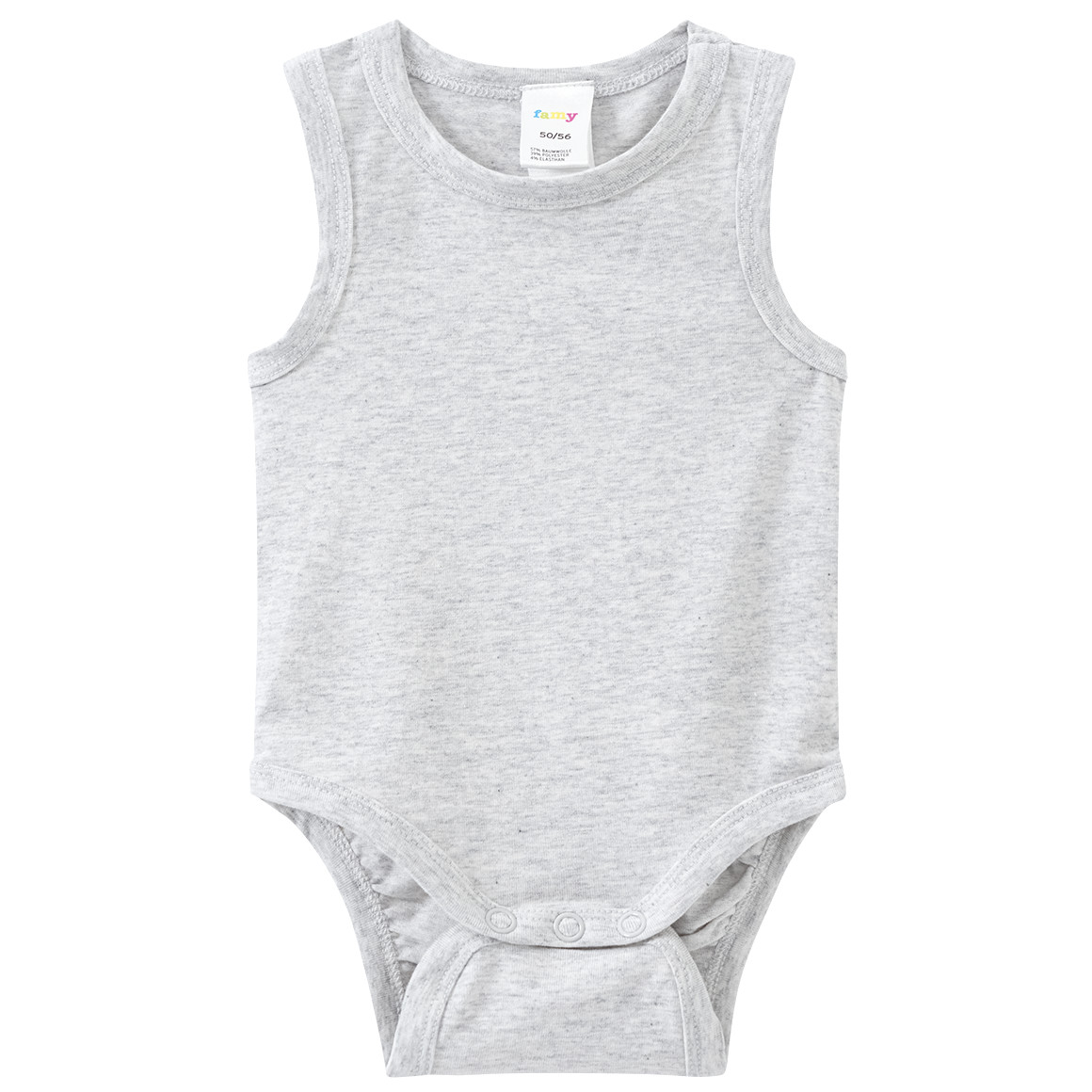 Famy 5 Baby Bodys in verschiedenen Farben grau / weiss
