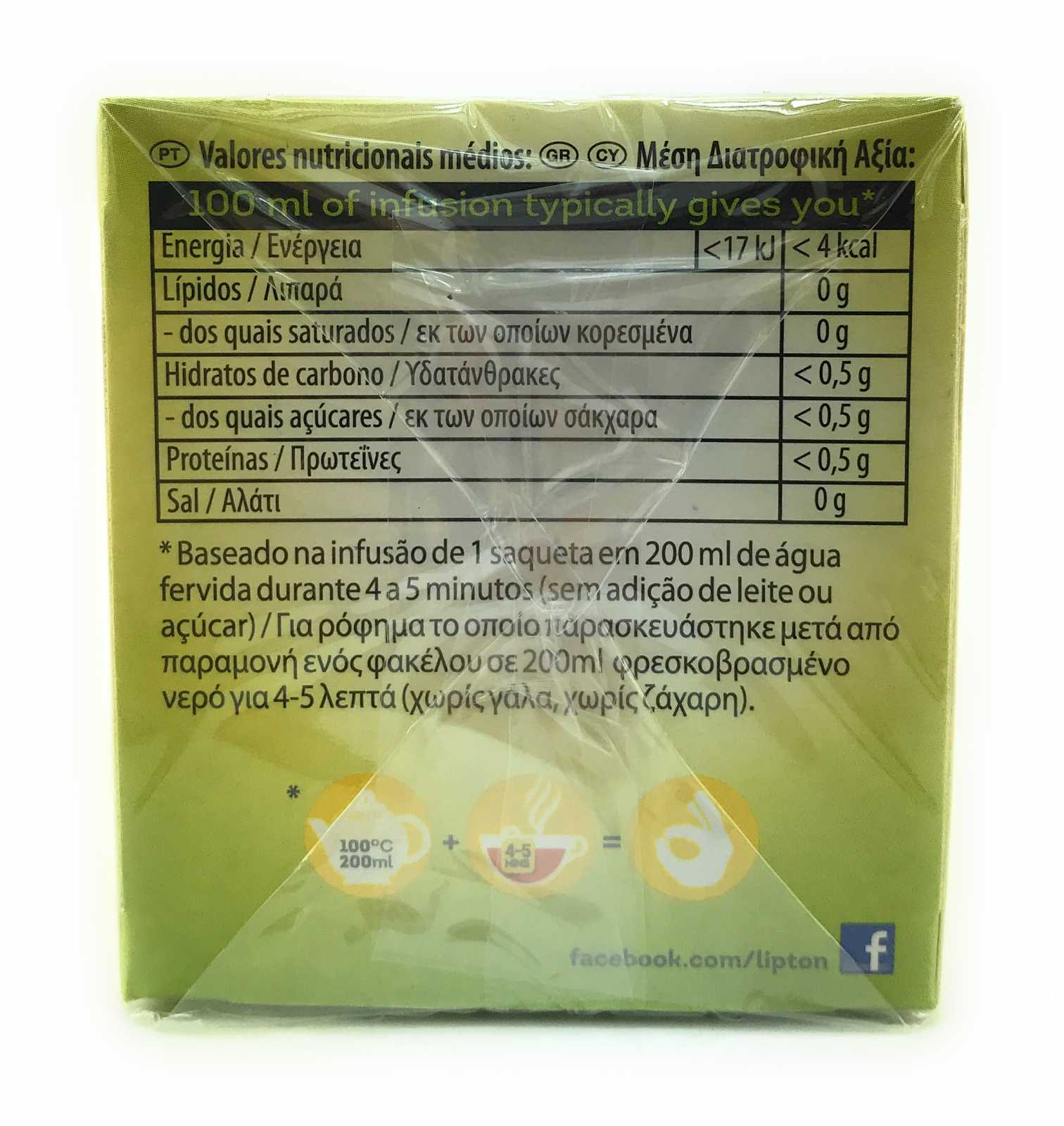 Chá de Limão Lipton, 10 sachês