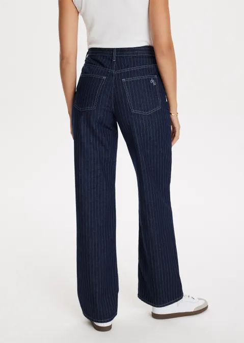 Straight jeans met strepen blauw (BLW.D)
