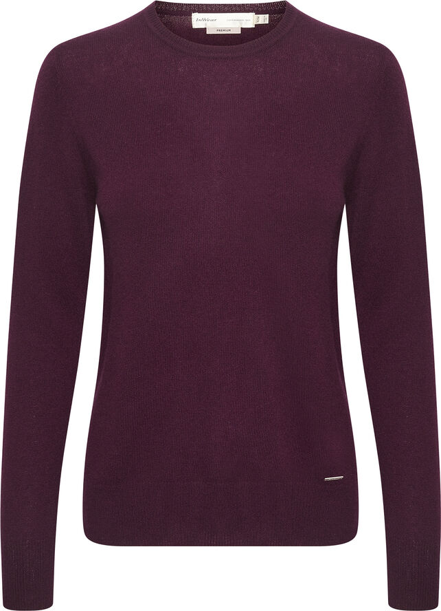 InWear LukkaIW Crew-neck Pullover Premium - 100% Cashmere Brown bordeaux