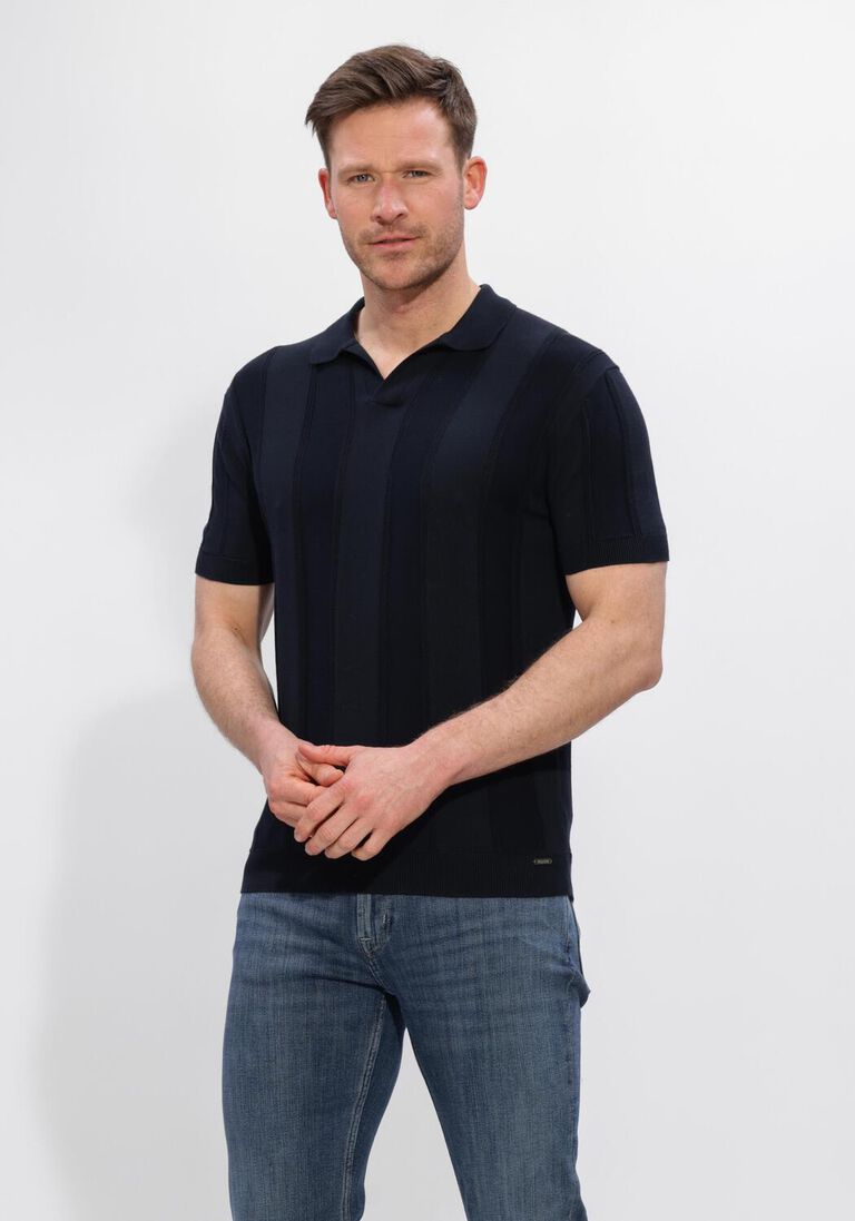 donkerblauwe gentiluomo polo polo no buttons ss