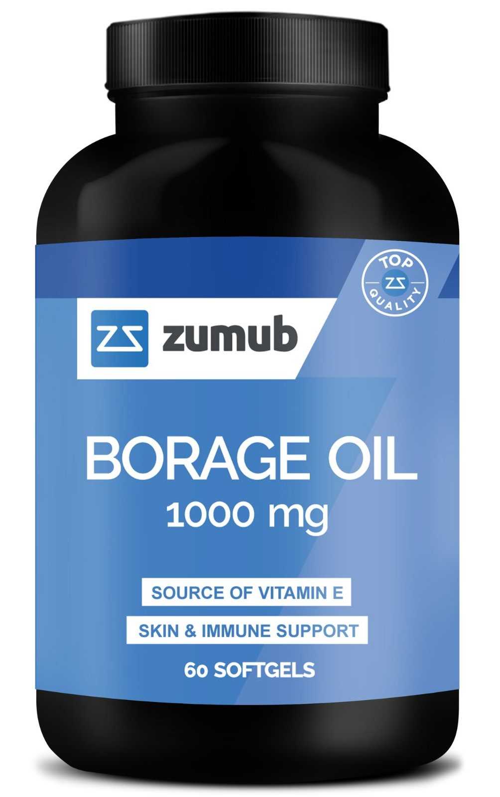 Óleo de Borragem Zumba 1000 mg 60 cápsulas gelatinosas