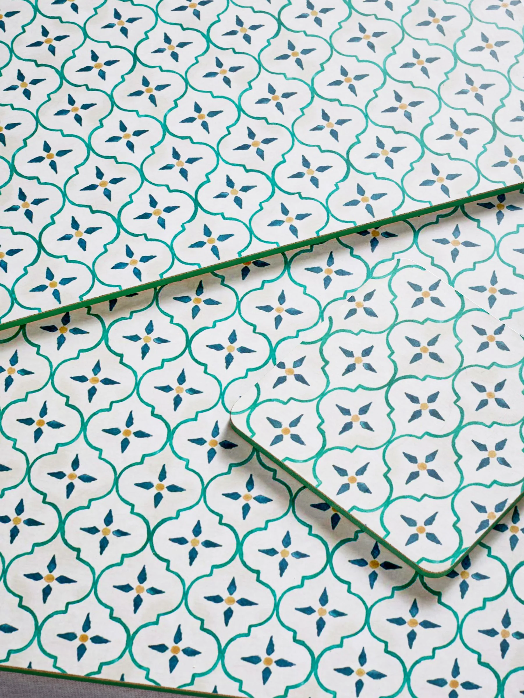 Set of 4 Mediterranean Tile Placemats and Coasters