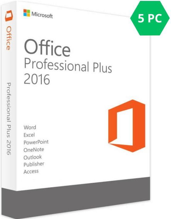 Microsoft Office 2016 Professional Plus - 5 Gebruikers Licentie