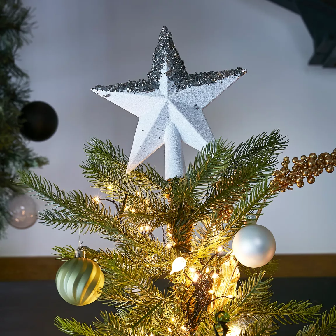 Cimier de sapin pailleté Alpeo Blanc