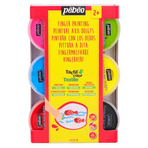 PÉBÉO Tactilcolor Fingermalfarbe Set für Textilien
