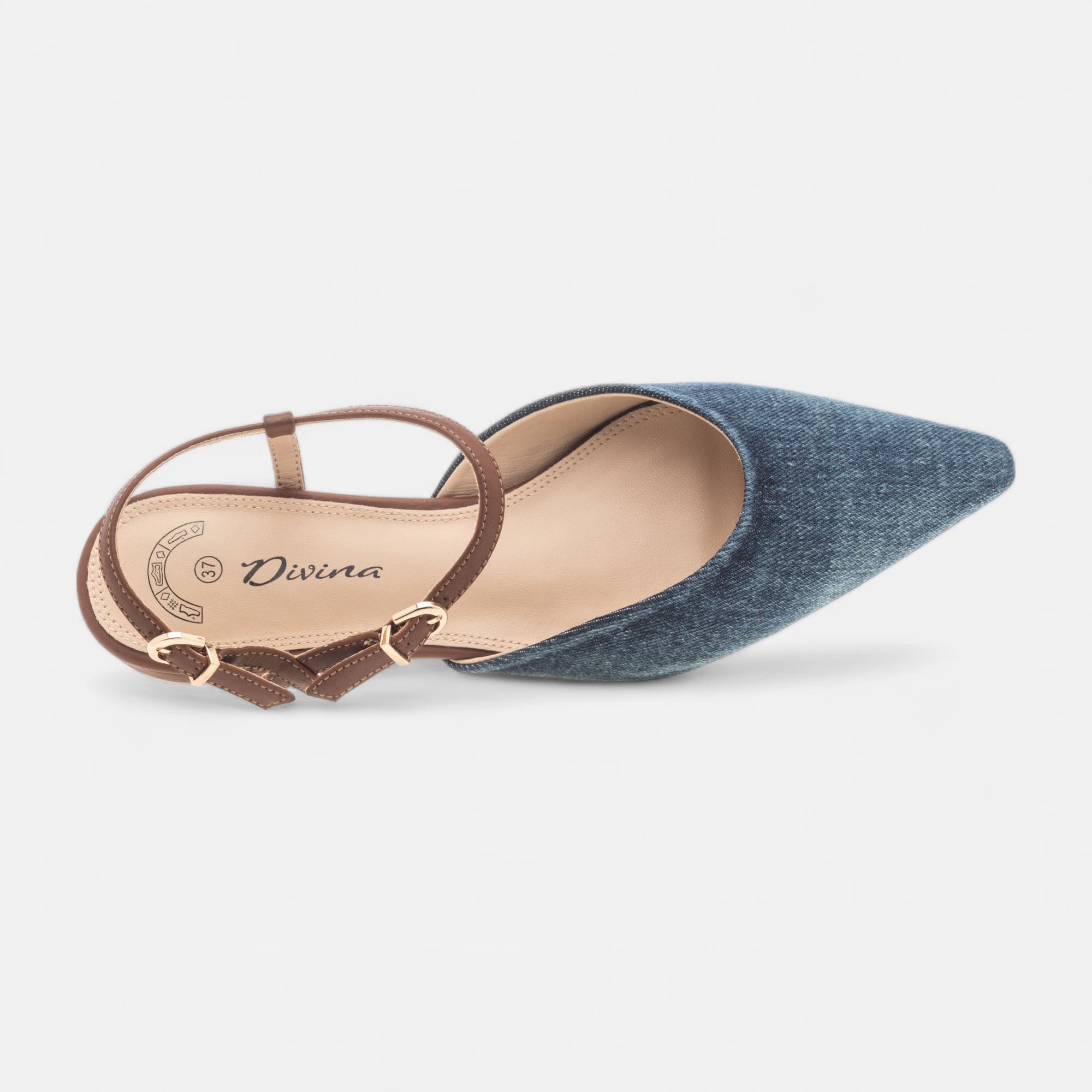 Escarpins quartiers ouverts Femme jeans