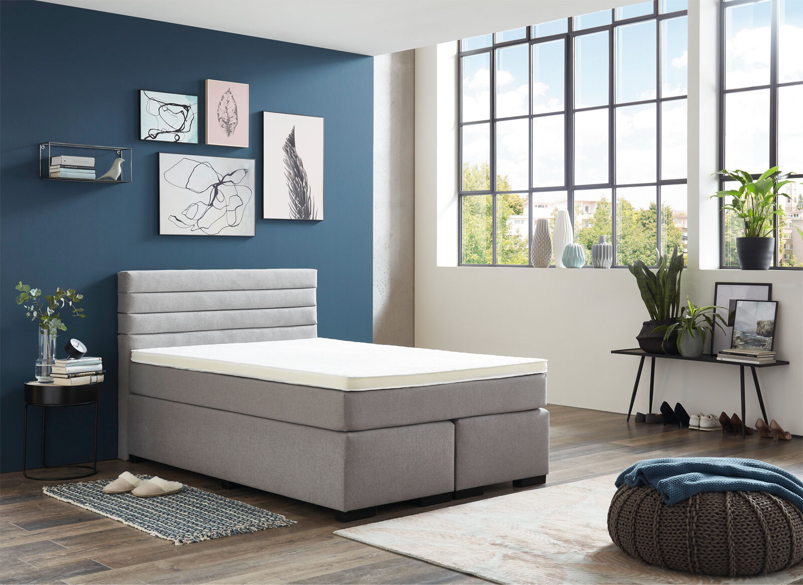 Boxspringbett Kokomo 140x200 cm Silber