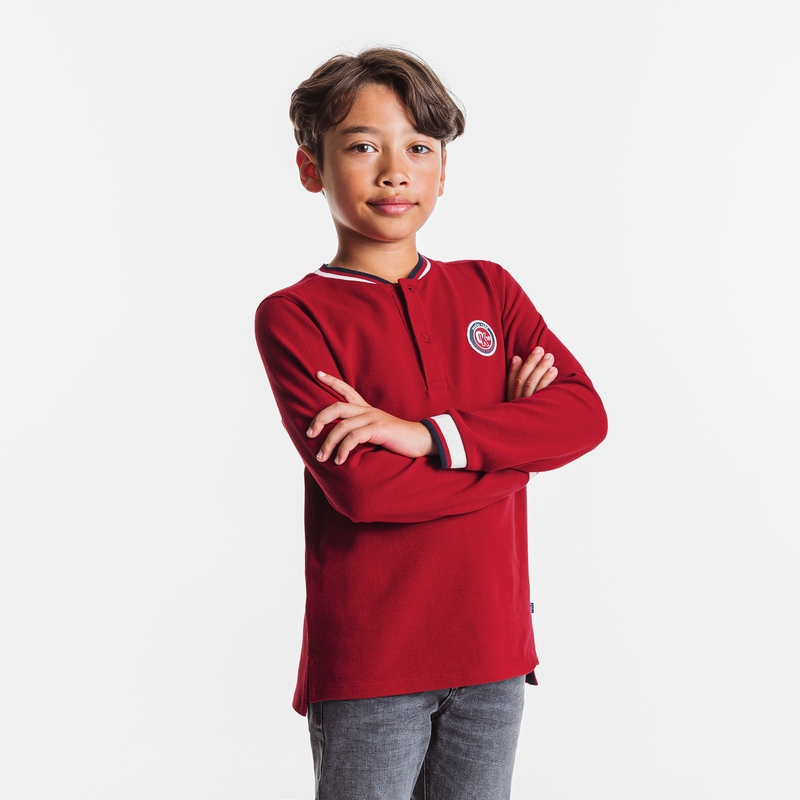 T-shirt manches longues à écusson rouge garçon