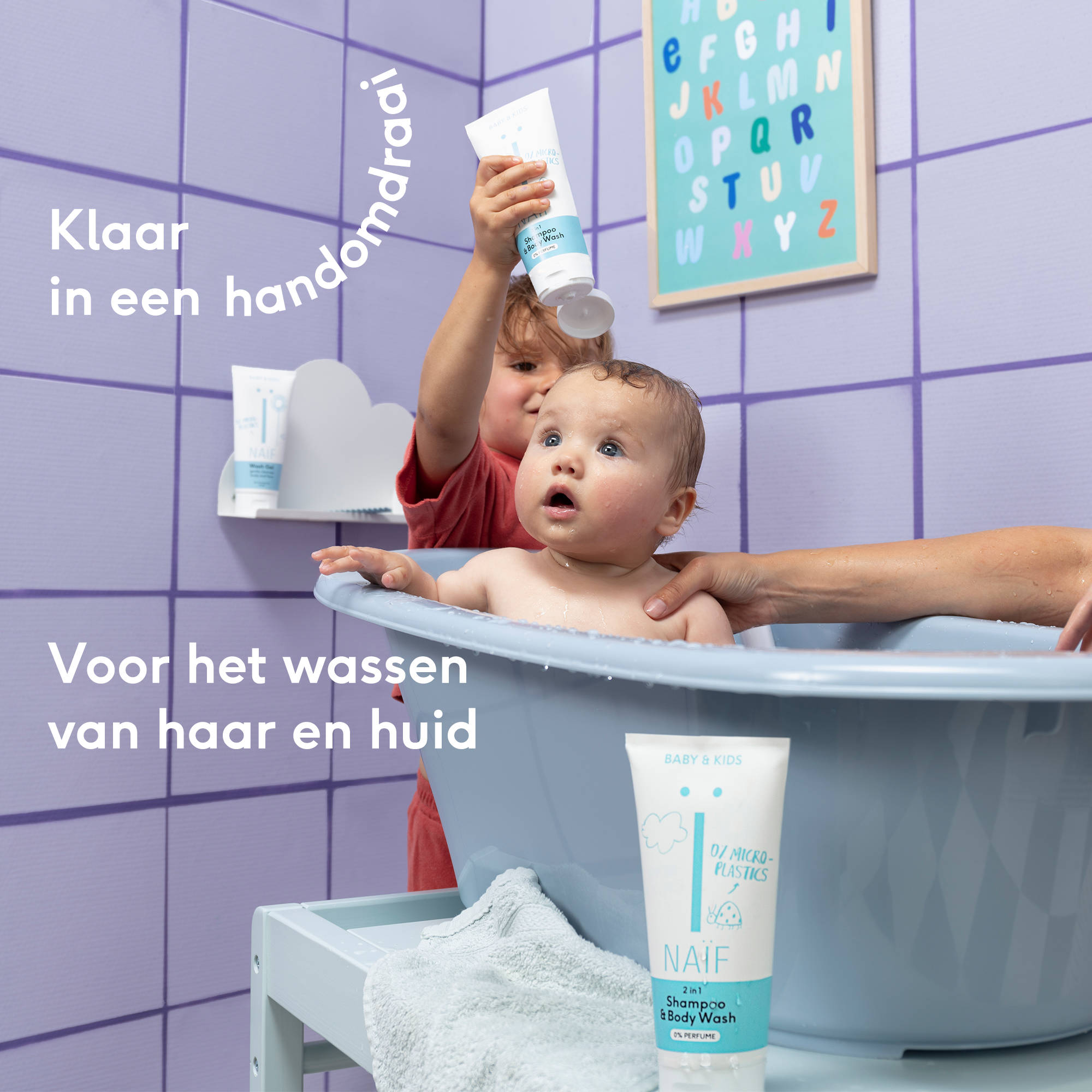 NAÏF 2 in 1 Shampoo & Body Wash 0% parfum - 200 ml