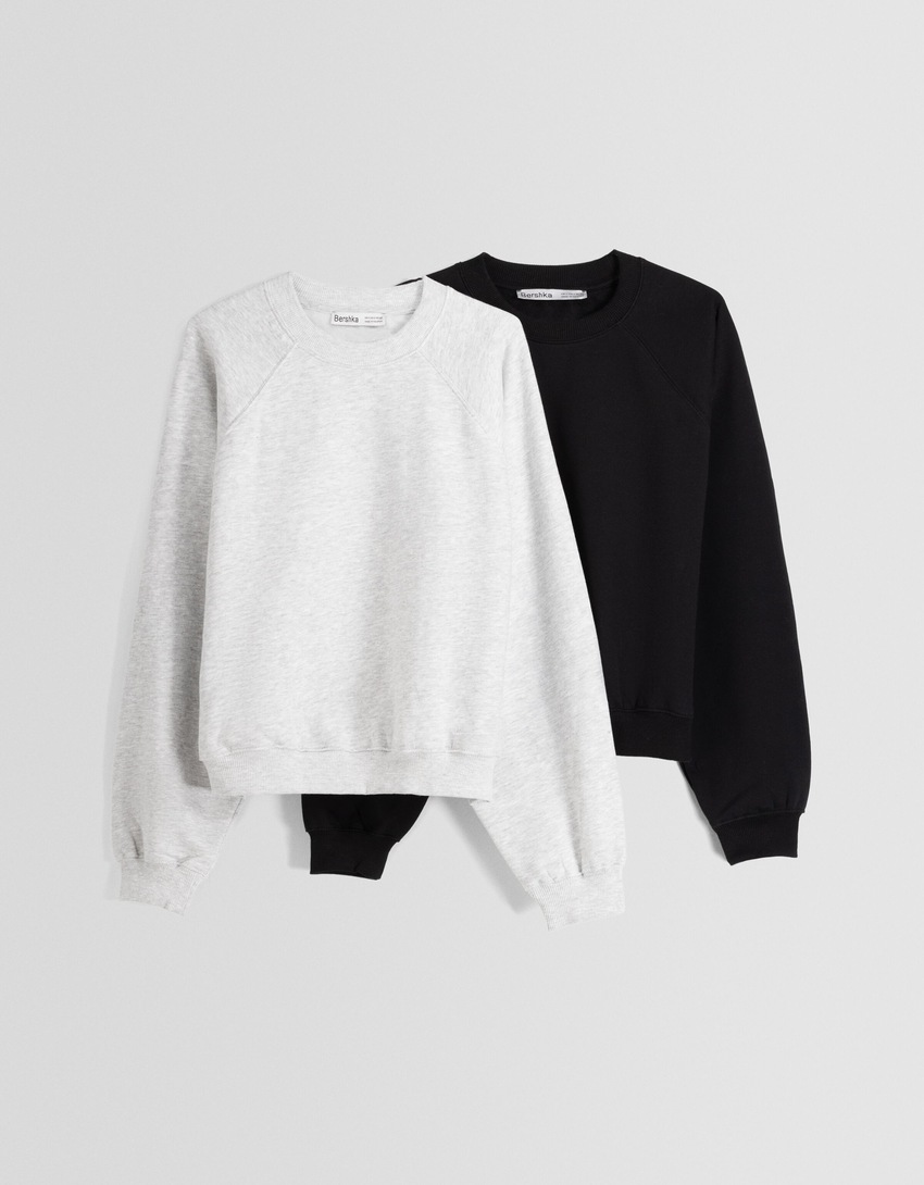 Pacote com 2 moletons raglan