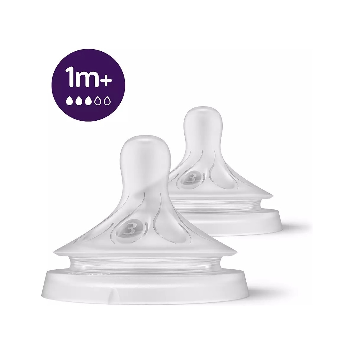 Philips Avent SCY963/02 Natural Response flaskesmokk, flow 3, 1 måned+, pakke med 2 stk
