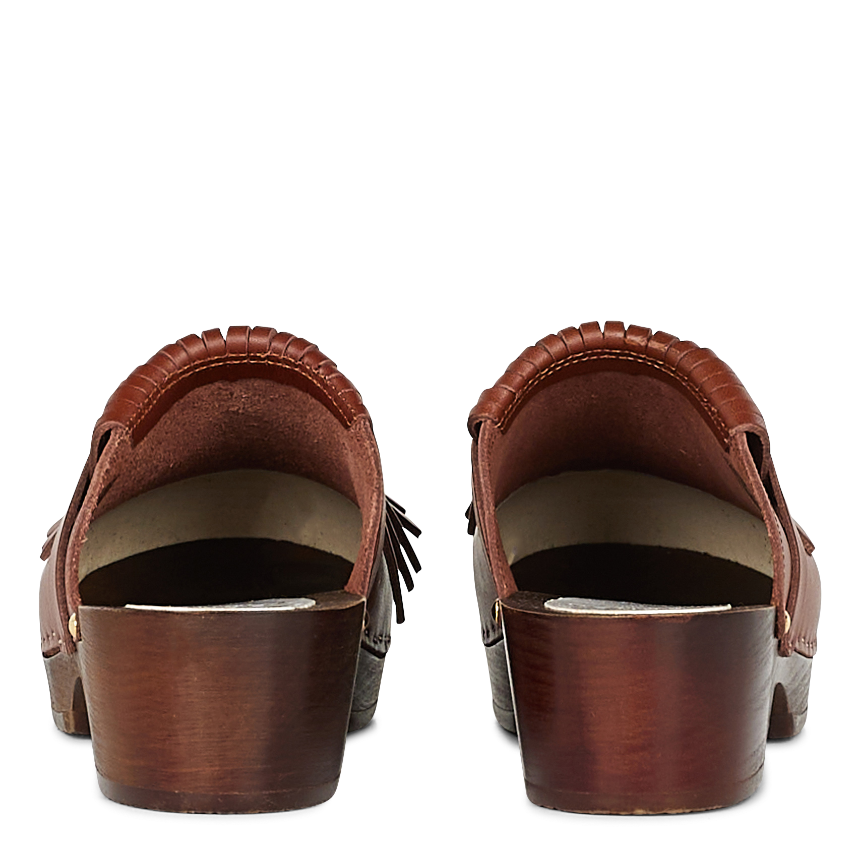YDAHO - Sabot en cuir à franges| Marron