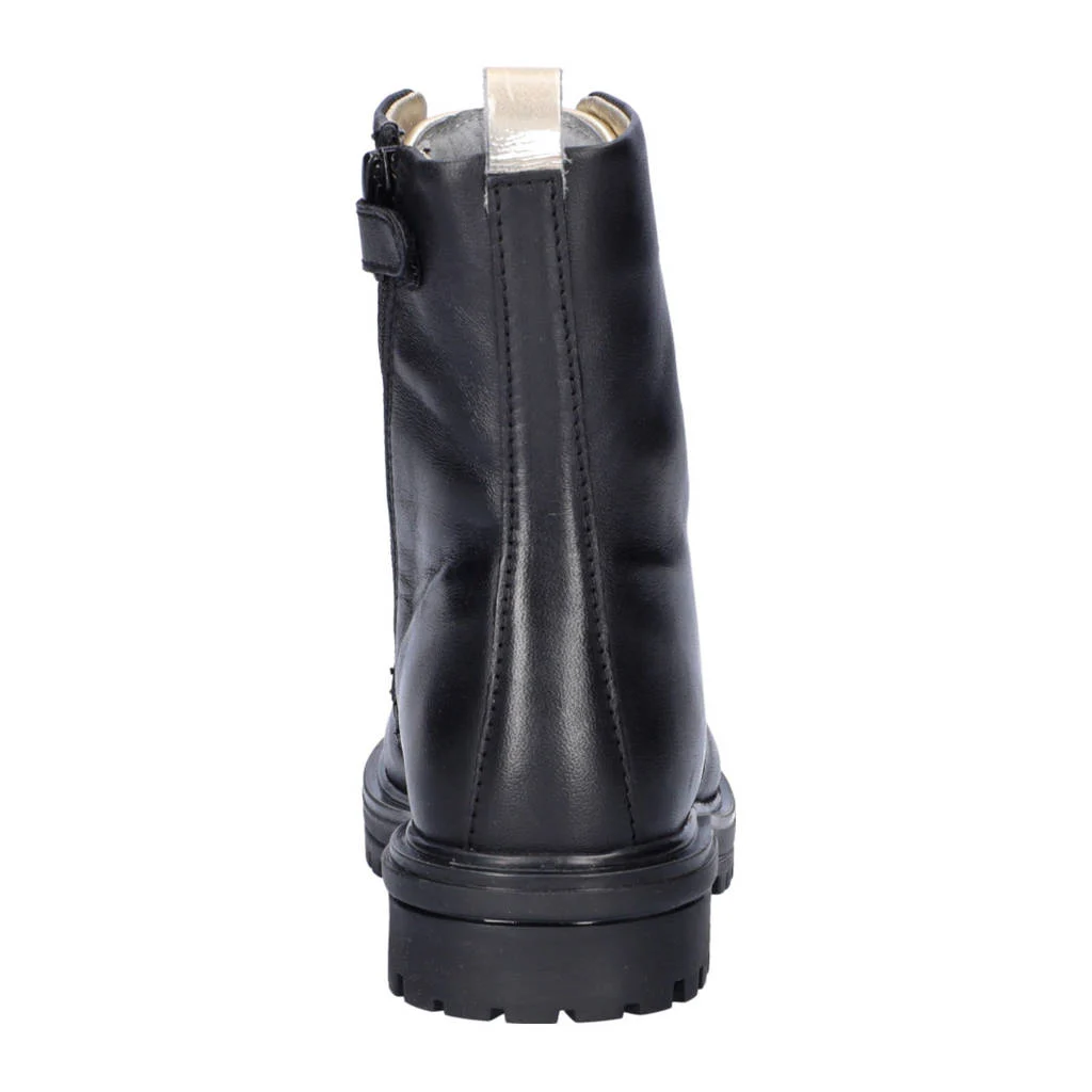 Nelson Kids leren veterboots zwart