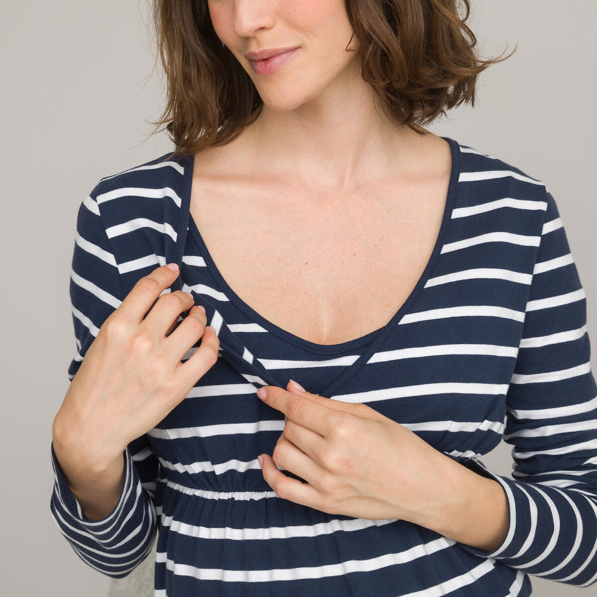 COLEÇÕES LA REDOUTE<br>Camisola de maternidade em algodão orgânico